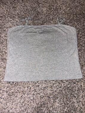 Nike Gray Ribbed Camisole with Tie Straps